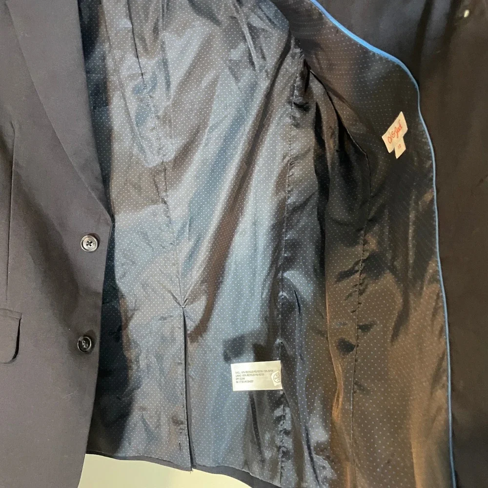 Cat & Jack Boys Navy Blue Formal Blazer Suit Jacket Size 12 Wedding Lined